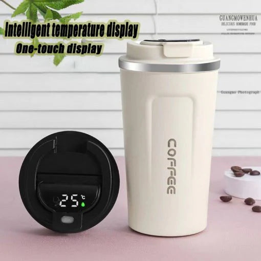 Smart Temperature Coffee Mug | 17oz Insulated Stainless Steel Travel Mug with Leakproof Lid (mart)