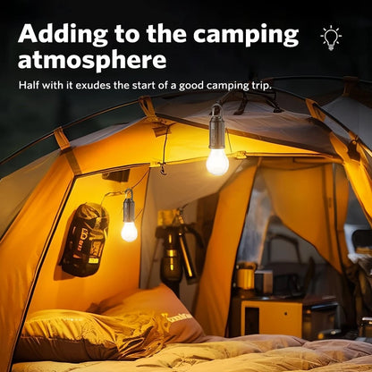 Rechargeable Portable LED Camping Lantern, Tent Lamp with Clip Hook