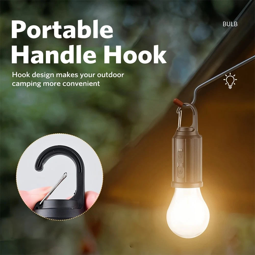 Rechargeable Portable LED Camping Lantern, Tent Lamp with Clip Hook