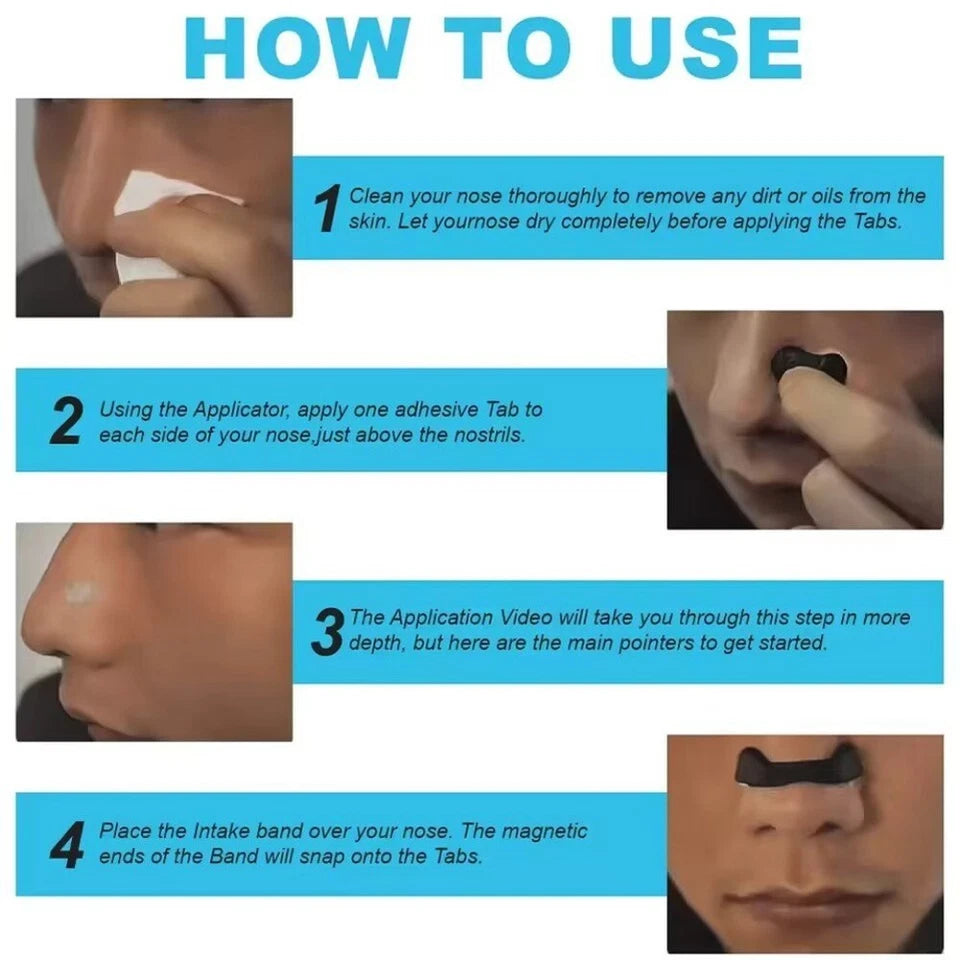 Magnetic Nose Strips,Sleepco Nasal Dilator Starter Kit / Next-Gen BreathIn Nosel Strips